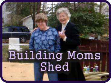 Linda and Tina on shed platform